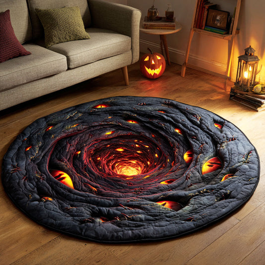 Hollow Eye Pit Quilted Round Mat NCU0TD756