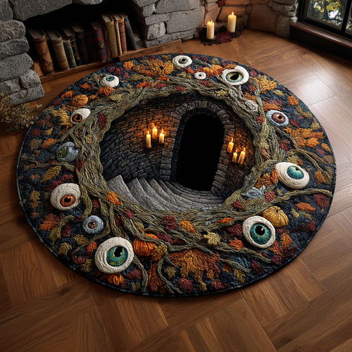 Hollow of Endless Eyes Quilted Round Mat NCU0PT11863
