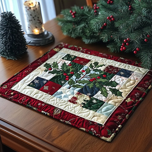 Holly Joy Quilted Place Mat NCU0PT1532