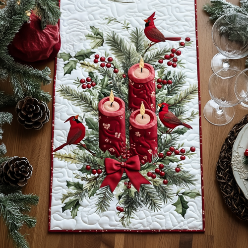 Holly Berry Delight Quilted Table Runner NCU0DV1903