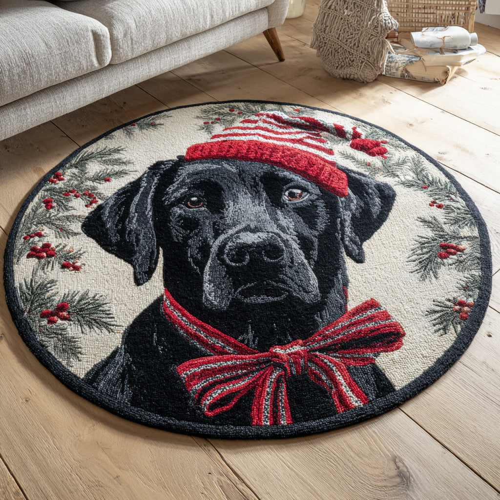 Holly Black Lab Round Carpet NCU0HH1202