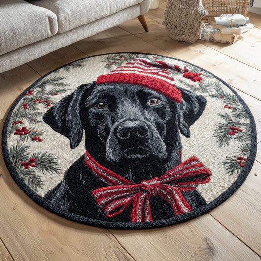 Holly Black Lab Round Carpet NCU0HH1202