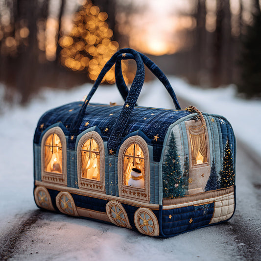 Holly Christmas Train Quilted Duffle Bag NCU0HH615