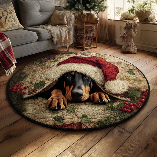 Holly Doberman Peak Quilted Round Mat NCU0HH1322