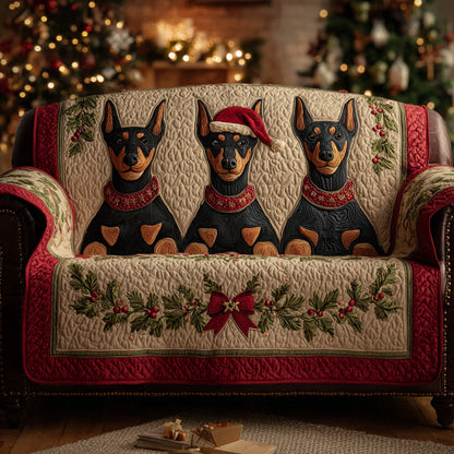 Holly Doberman Quilted Sofa Cover NCU0HH1215