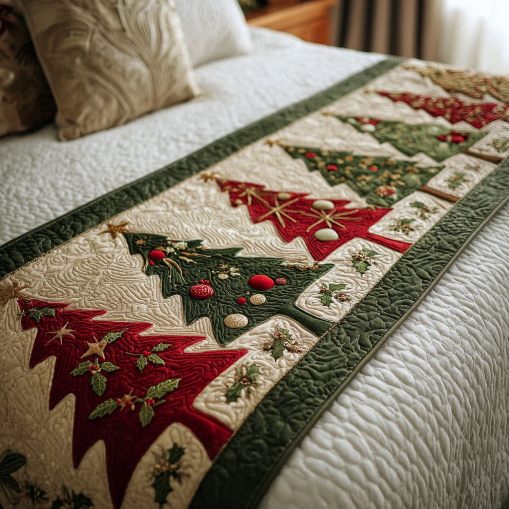 Holly Forest Quilted Bed Runner NCU0TV661
