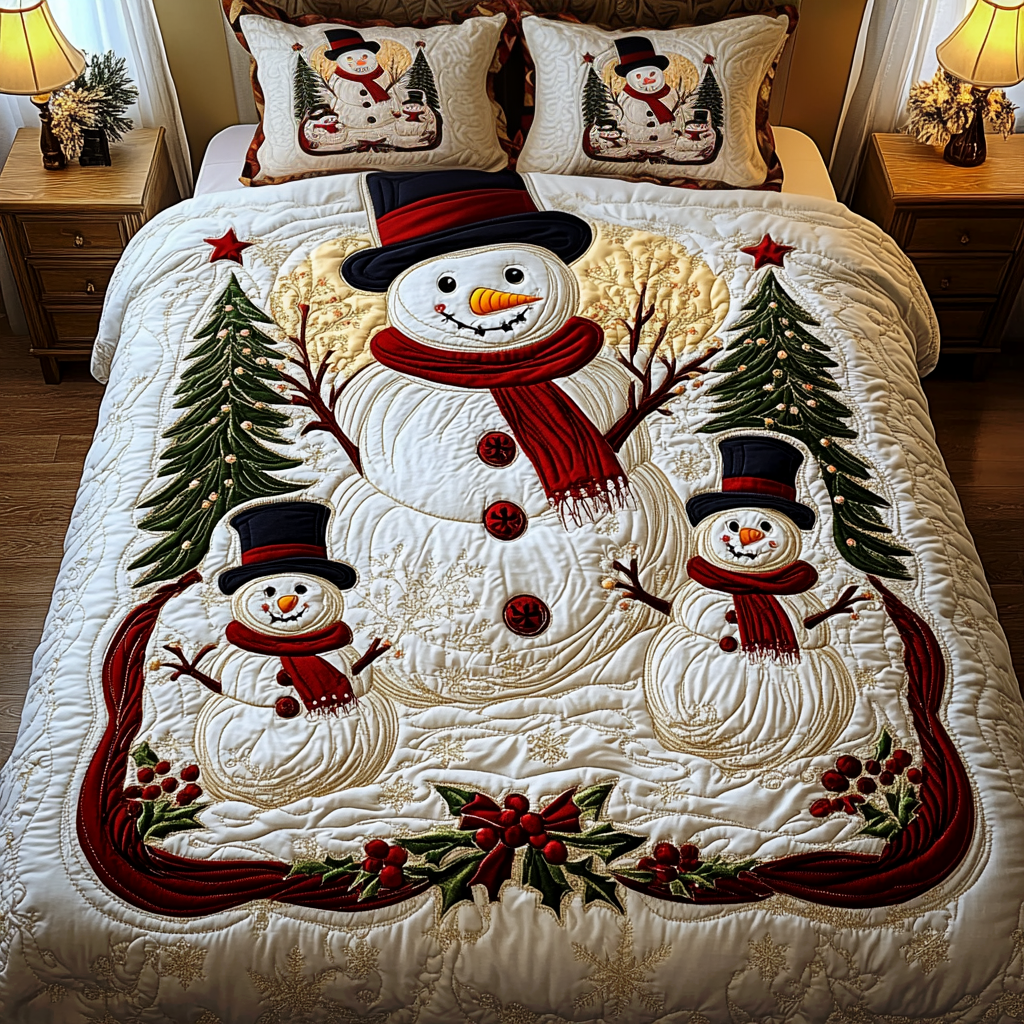 Holly Frost 3-Piece Quilted Bedding Set NCU0VH902