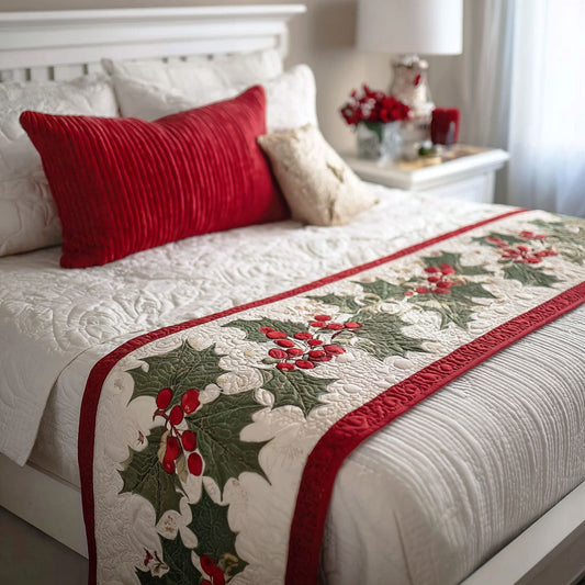 Holly Garden Quilted Bed Runner NCU0PT10577