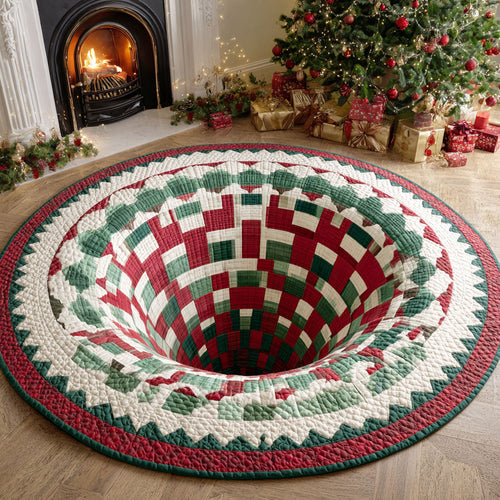 Holly Glow Quilted Round Mat NCU0TD364