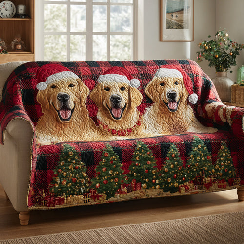 Holly Golden Retriever Quilted Sofa Cover NCU0HH977