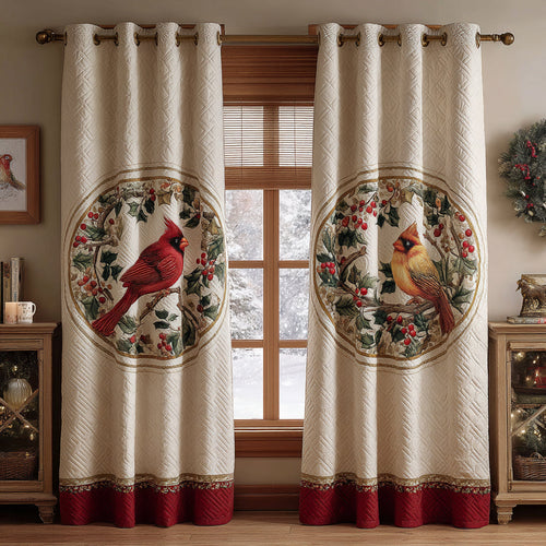 Holly Haven Cardinal Quilted Curtains NCU0DV8276