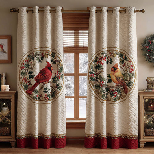 Holly Haven Cardinal Quilted Curtains NCU0DV8276