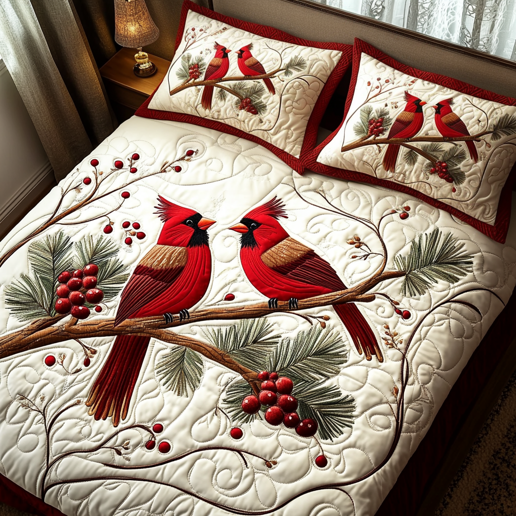 Holly Haven 3-Piece Quilted Bedding Set NCU0DV2168