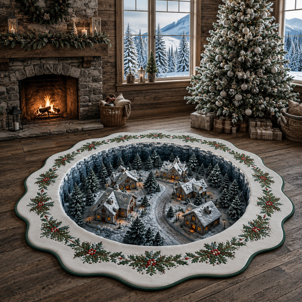 Holly Hearth Village Custom Shape Area Rug NCU0HH2153