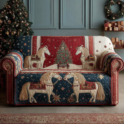 Holly Horses Quilted Sofa Cover NCU0TD1995