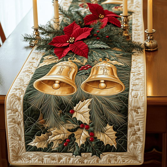 Holly Jolly Bells Quilted Table Runner NCU0TH2338