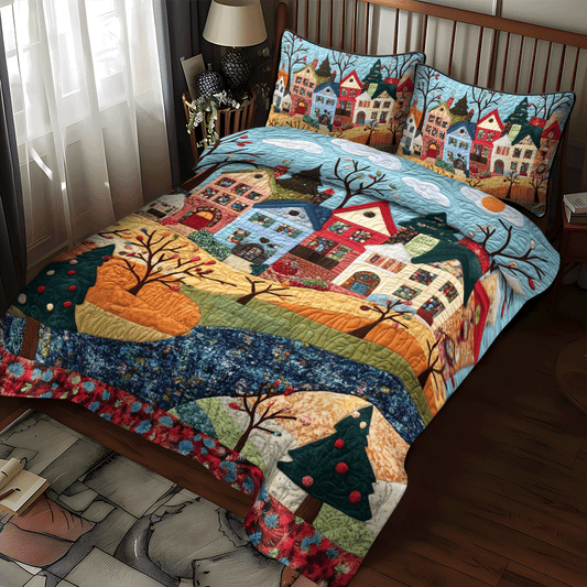 Holly Jolly Comfort 3-Piece Quilted Bedding Set NCU0PD755