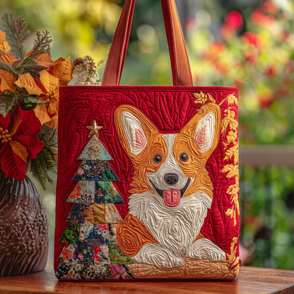 Holly Jolly Corgi Quilted Tote Bag NCU0PT9236