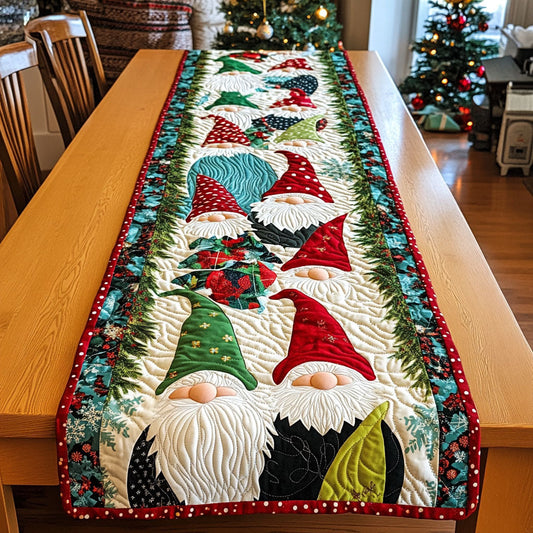 Holly Jolly Elves Quilted Table Runner NCU0PT1147