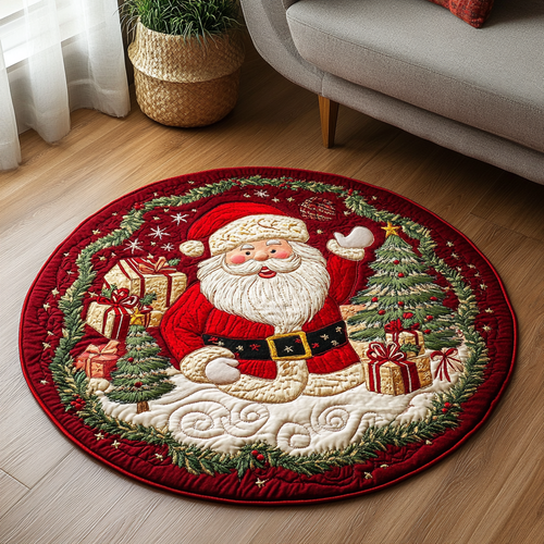 Holly Jolly Jamboree Quilted Round Mat NCU0DK1298