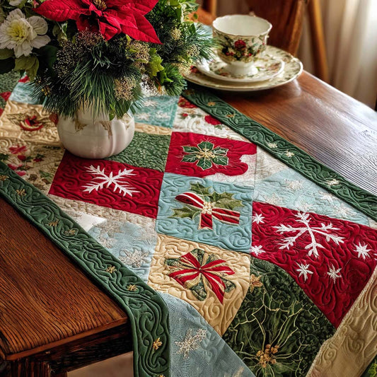 Holly Jolly Magic Quilted Table Runner NCU0PT9545