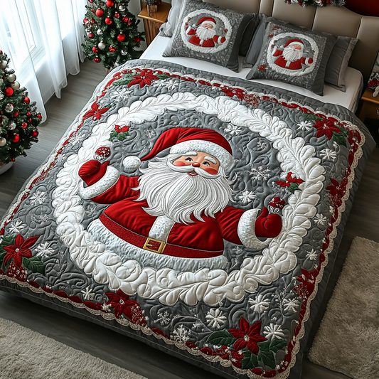 Holly Jolly Night 3-Piece Quilted Bedding Set NCU0DV1945