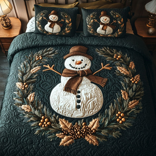 Holly Jolly Retreat 3-Piece Quilted Bedding Set NCU0PT2259