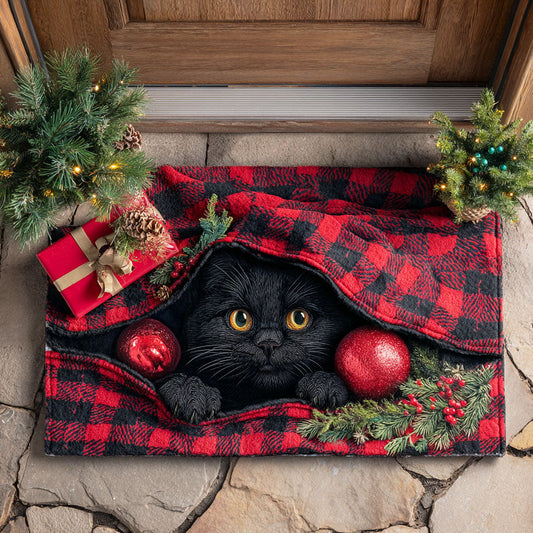Holly Night Cat Doormat NCU0TD906