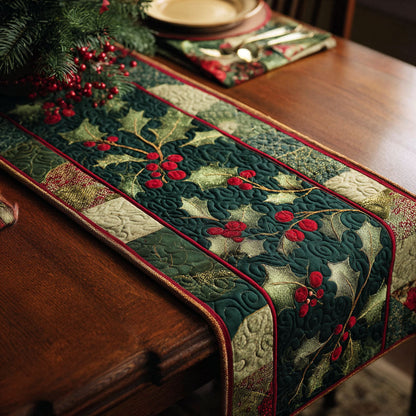 Holly Night Quilted Table Runner NCU0TV222
