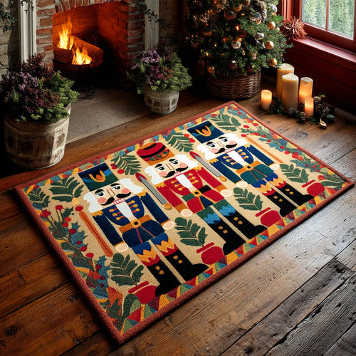Holly Nutcracker Festive Area Rug NCU0HH1335
