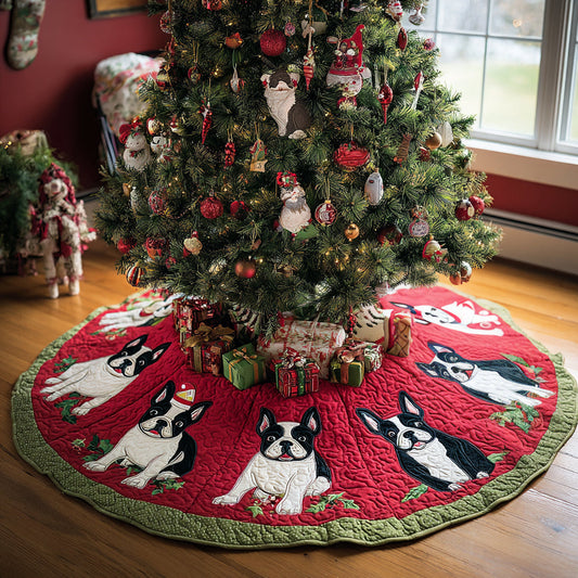 Holly Paw Wonderland Quilted Christmas Tree Skirt NCU0DV8176