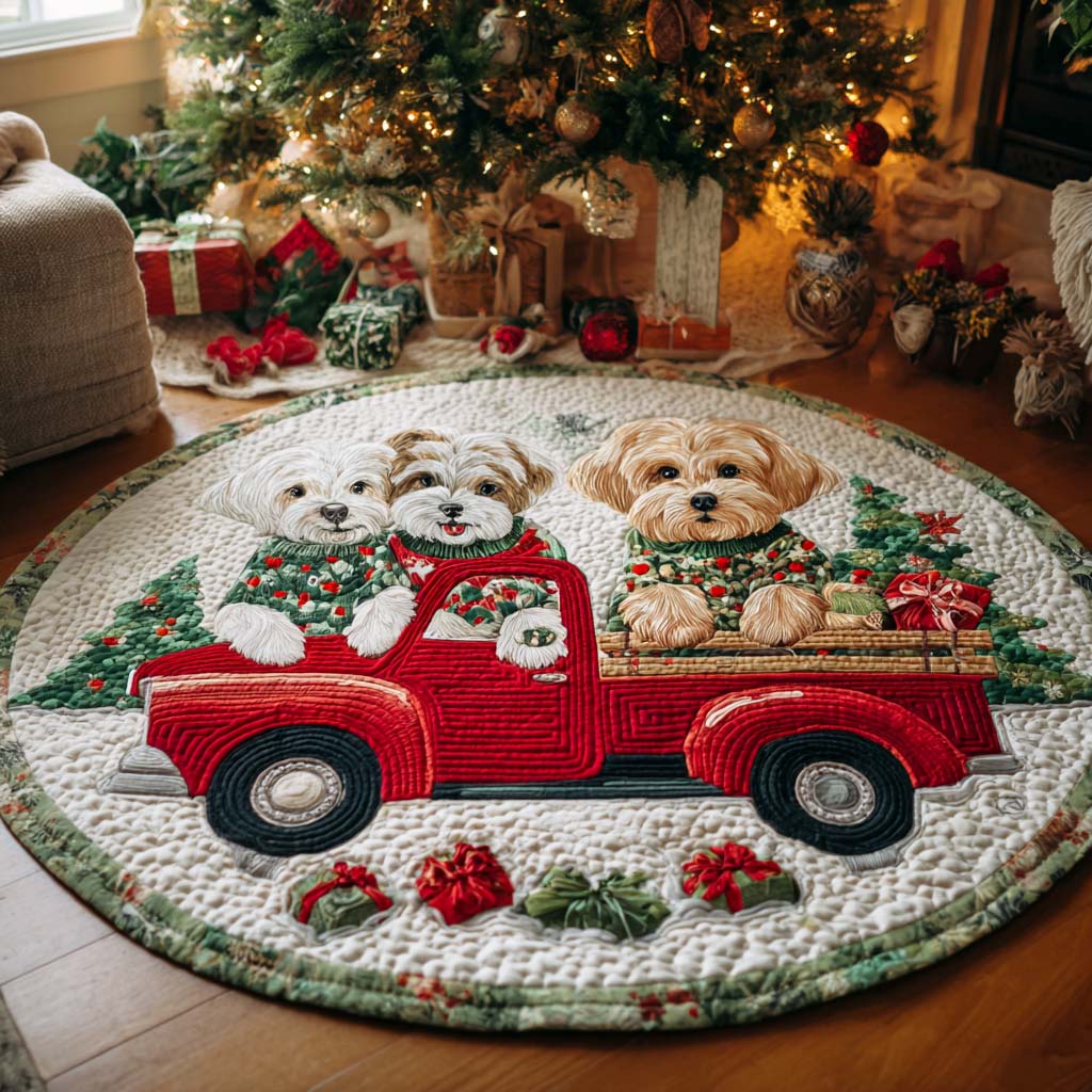 Holly Pine Quilted Round Mat NCU0TD266