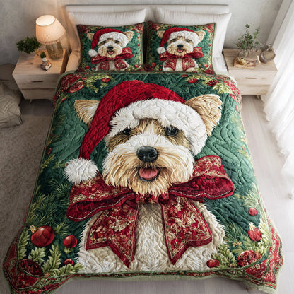Holly Schnauzer Spirit 3-Piece Quilted Bedding Set NCU0HH400