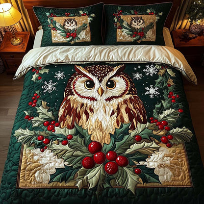 Holly Spirit 3-Piece Quilted Bedding Set NCU0NT2295
