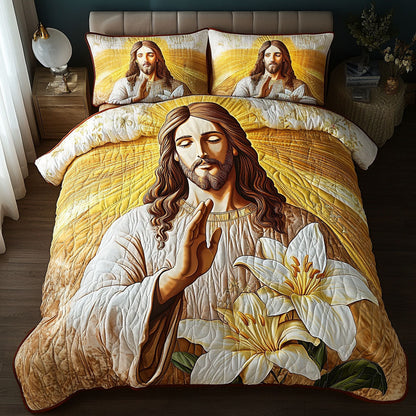 Holy Blessings 3-Piece Quilted Bedding Set NCU0NT6520
