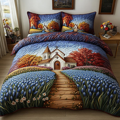 Holy Blossoms 3-Piece Quilted Bedding Set NCU0DV6560