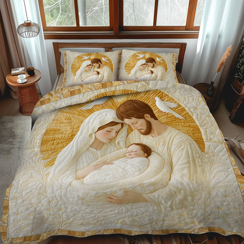Holy Family 3-Piece Quilted Bedding Set NCU0TL1742
