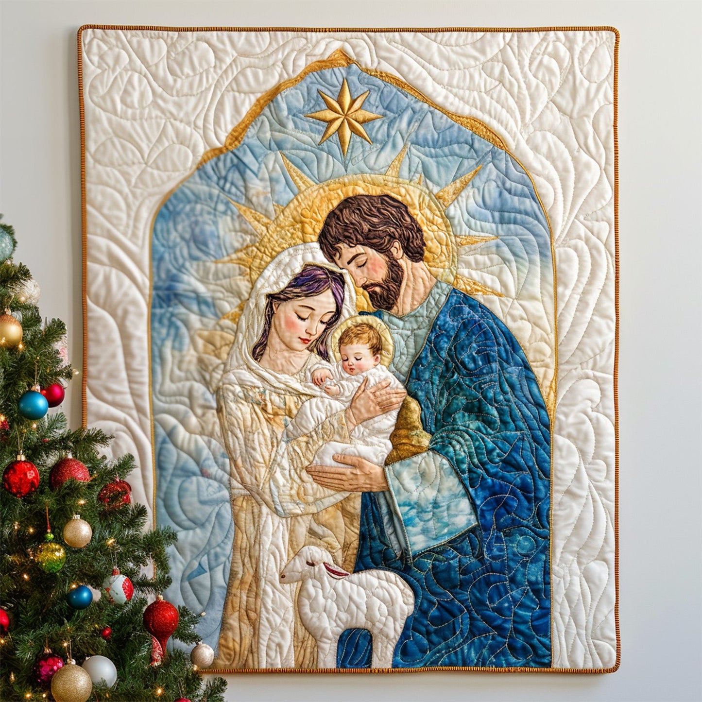 Holy Family Art Quilt Hanging NCU0PT1213