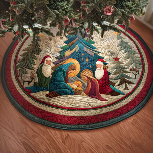 Holy Family Glow Christmas Quilted Tree Skirt NCU0PT10607