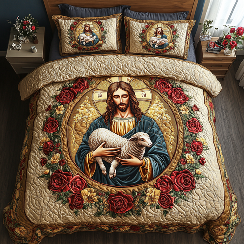 Holy Grace 3-Piece Quilted Bedding Set NCU0DK8121