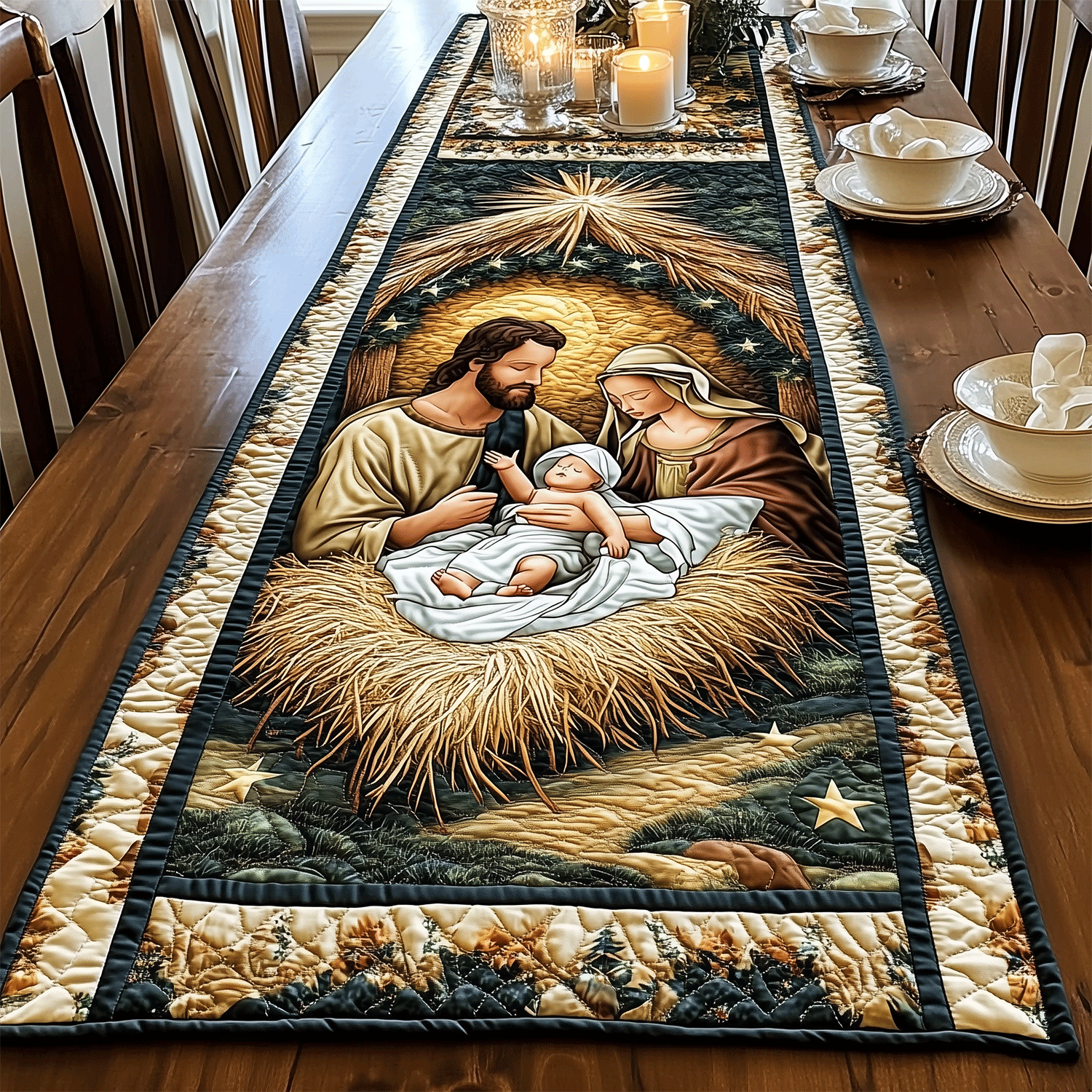 Feast Time Quilted Table Runner NCU0NTV265