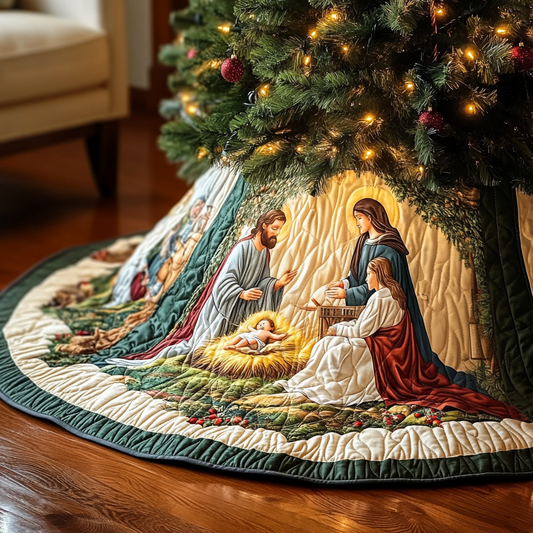 Holy Night Christmas Quilted Tree Skirt NCU0VH302