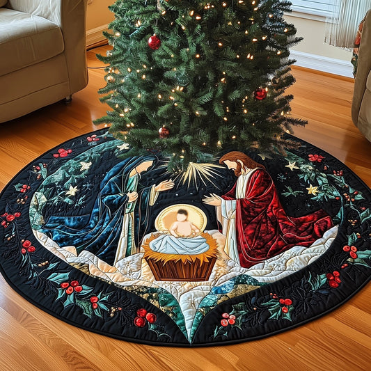 Holy Night Glory Quilted Christmas Tree Skirt NCU0PT1263