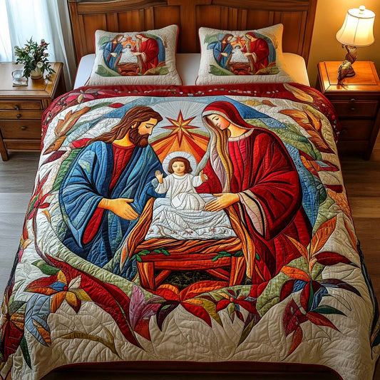 Holy Night Peace 3-Piece Quilted Bedding Set NCU0NT1562