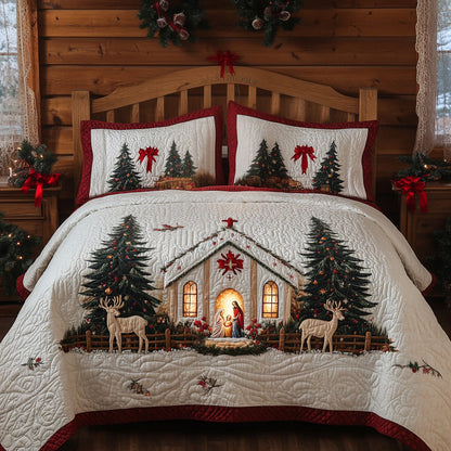 Holy Night Peace 3-Piece Quilted Bedding Set NCU0VL2964