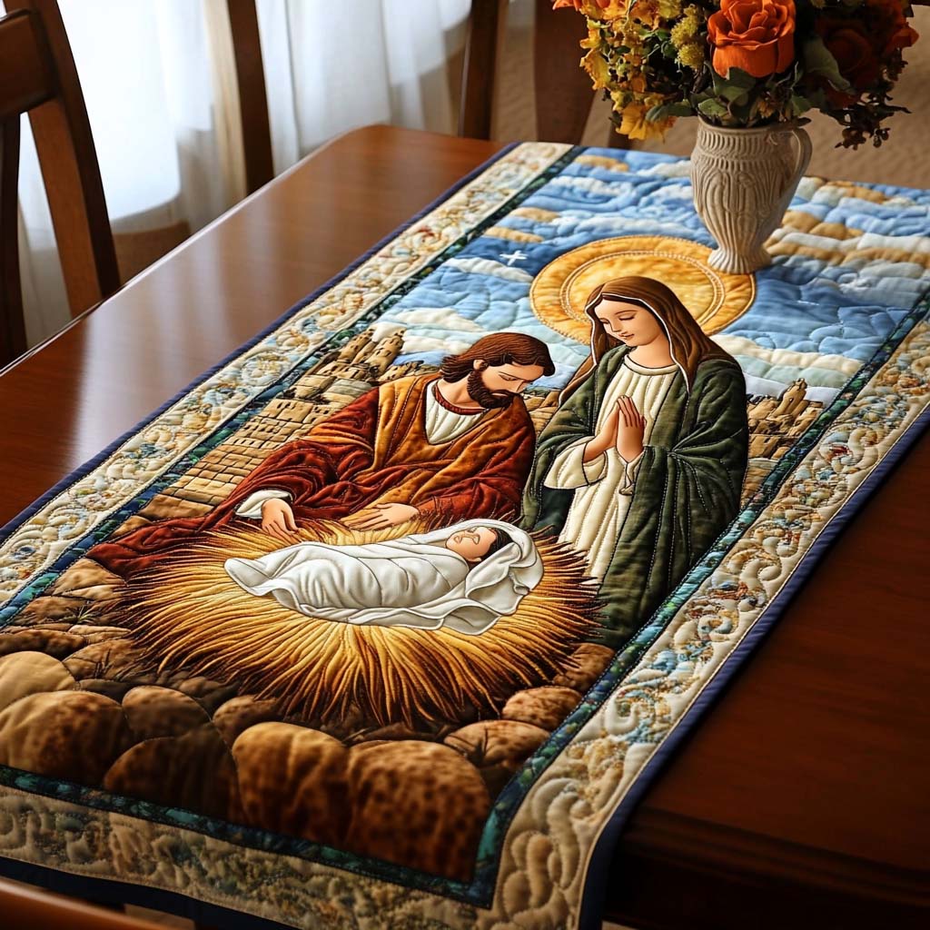 Holy Night Vigil Quilted Table Runner NCU0NT1427