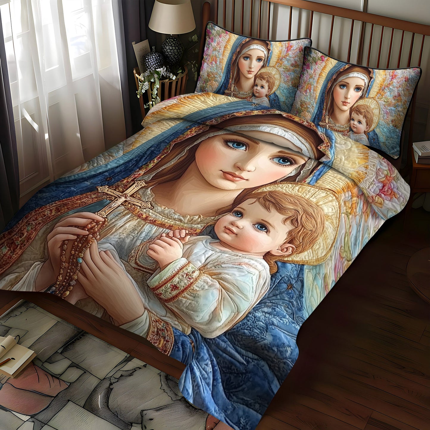 Holy Serenity 3-Piece Quilted Bedding Set NCU0NT1774