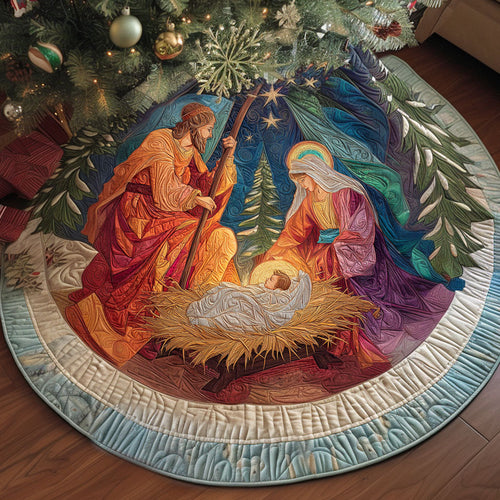 Holy Star Night Christmas Quilted Tree Skirt NCU0PT10608