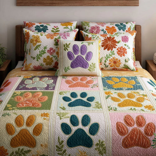 Home Paw Touch 3-Piece Quilted Bedding Set NCU0NT11861