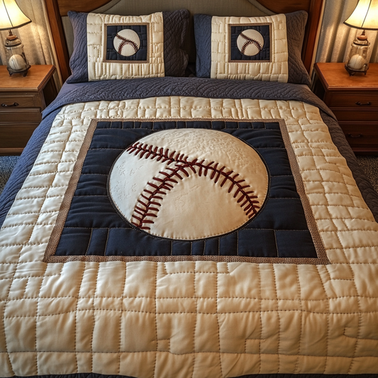 Home Run Haven 3-Piece Quilted Bedding Set NCU0VH353